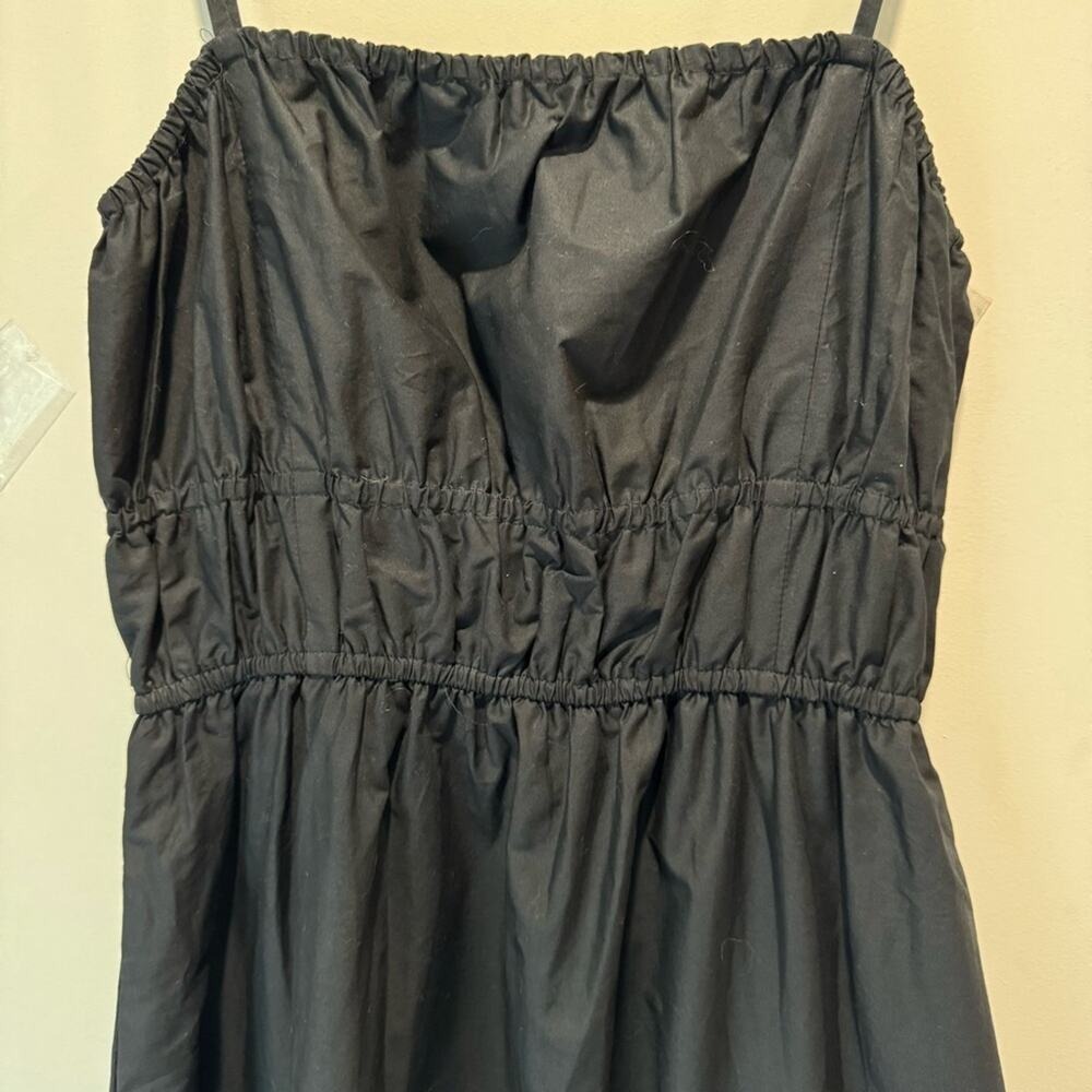 NWT Madewell Embroidered Tank Midi Dress in Poplin NS131 Black Sz 2 - Picture 5 of 9